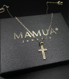 Cruz de Zirconia con Cadenita 10k