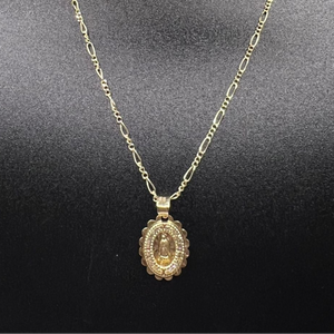 Medalla Virgencita con Cadena 10k