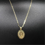 Medalla Virgencita con Cadena 10k