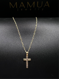 Cruz de Zirconia con Cadenita 10k