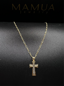 Cruz de Diseño con Cadenita 10k